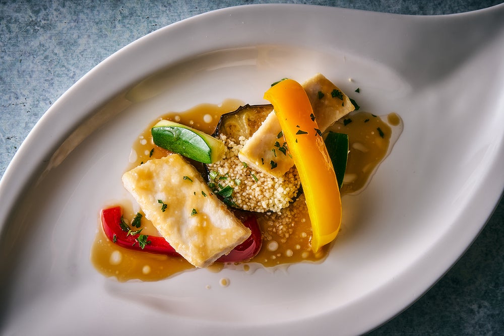 メカジキのムニエル 野菜のマリネ添え
