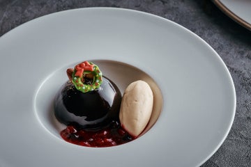 ムースショコラとバニラアイスクリーム