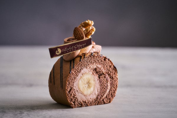 チョコバナナのロールケーキ